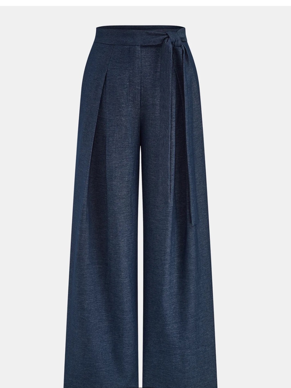 Commense Navy Tie-Waist Wide Leg Trousers